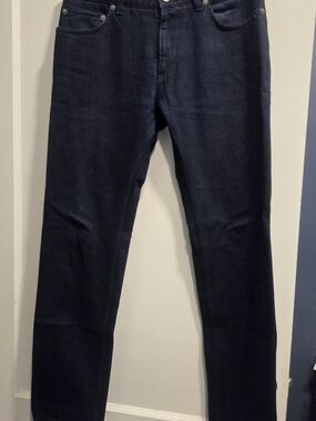 SALVATORE FERRAGAMO Women's Dark Blue Denim Jeans, SIZE 48 (US 14)